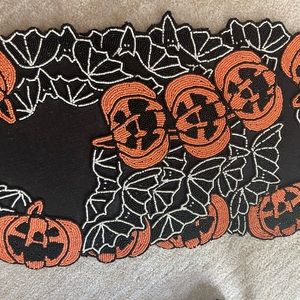 Halloween beaded pumpkin placemats set of 4